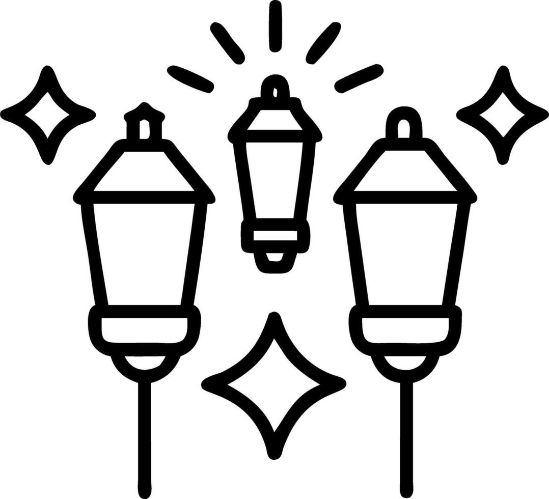 Soft abstract Reyes Magos with glowing lanterns and copy space vector