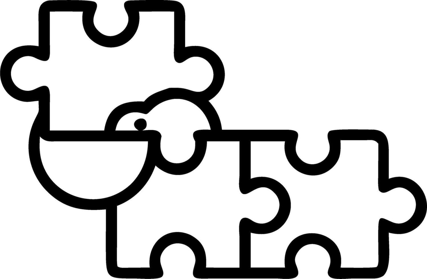 Soft abstract digital art with team connecting puzzle pieces copy space below Set 4 vector
