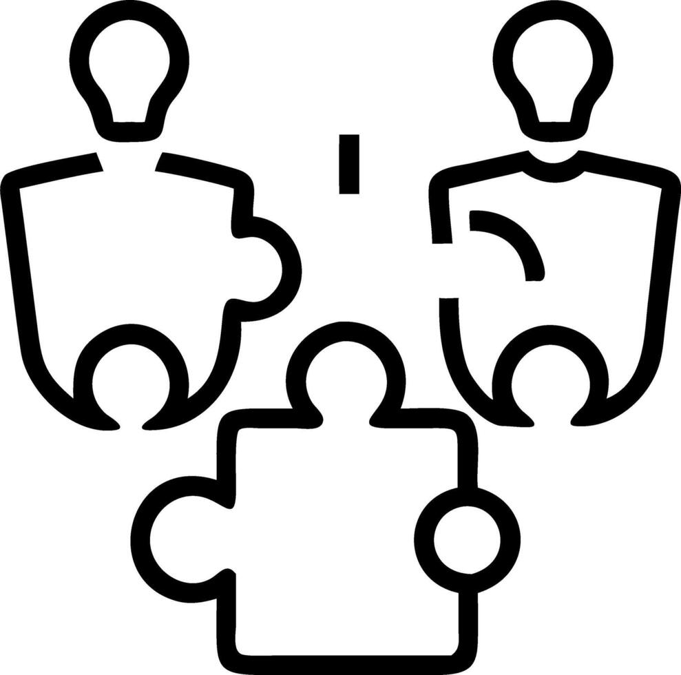 Soft abstract digital art with team members solving puzzle copy space below Set 4 vector