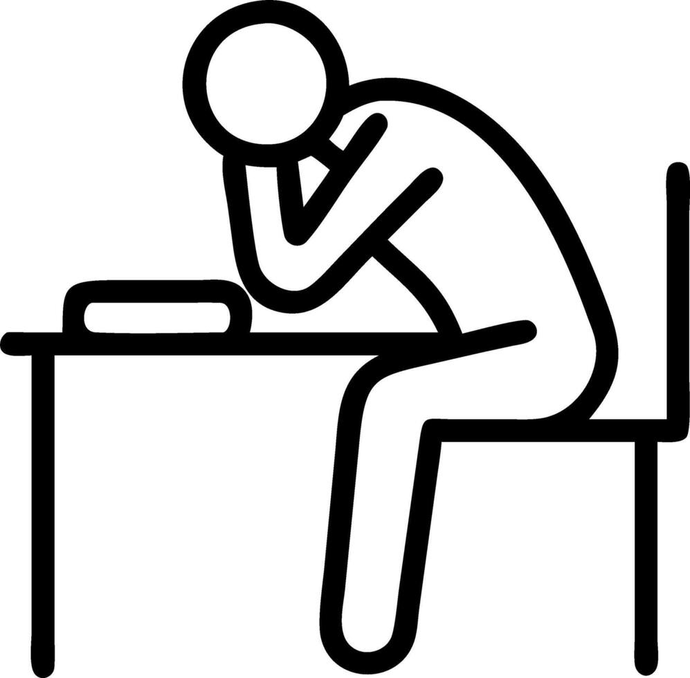 Sad Worker at Desk vector