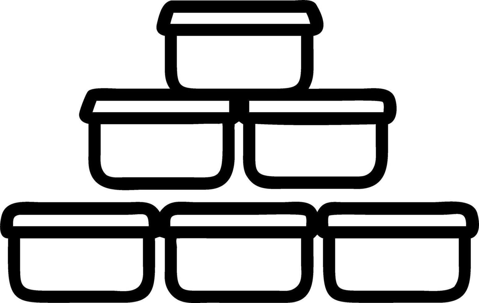 Plain background with neatly stacked sustainable food containers leaving ample space for text vector