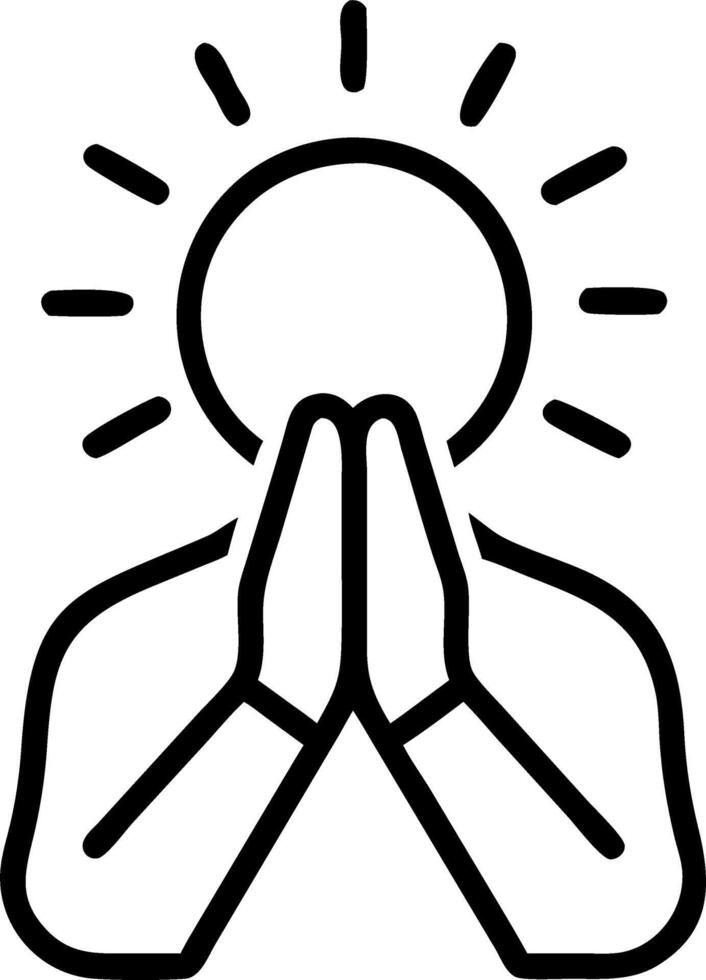Portrait Praying Peace vector