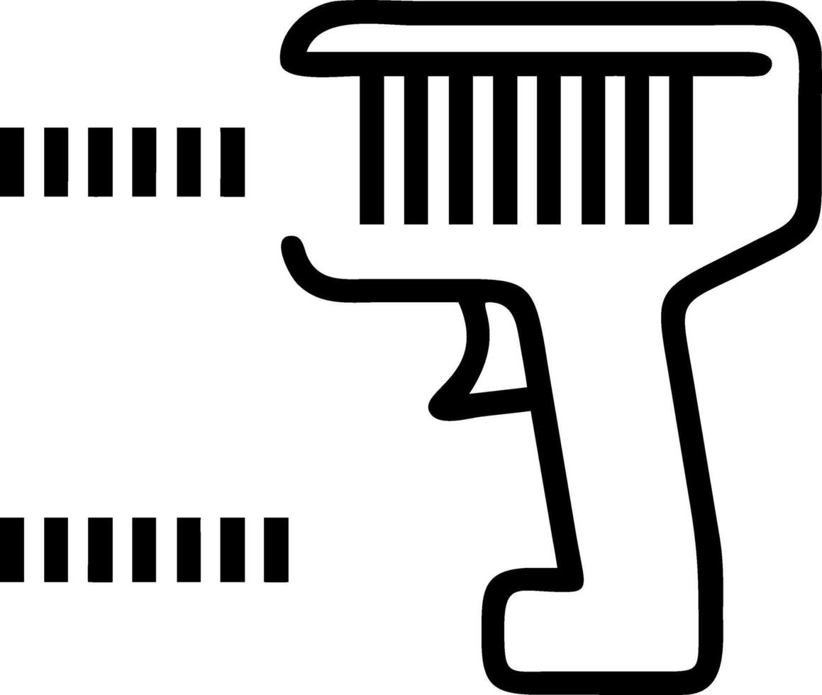 Plain white background with industrial barcode scanner vector