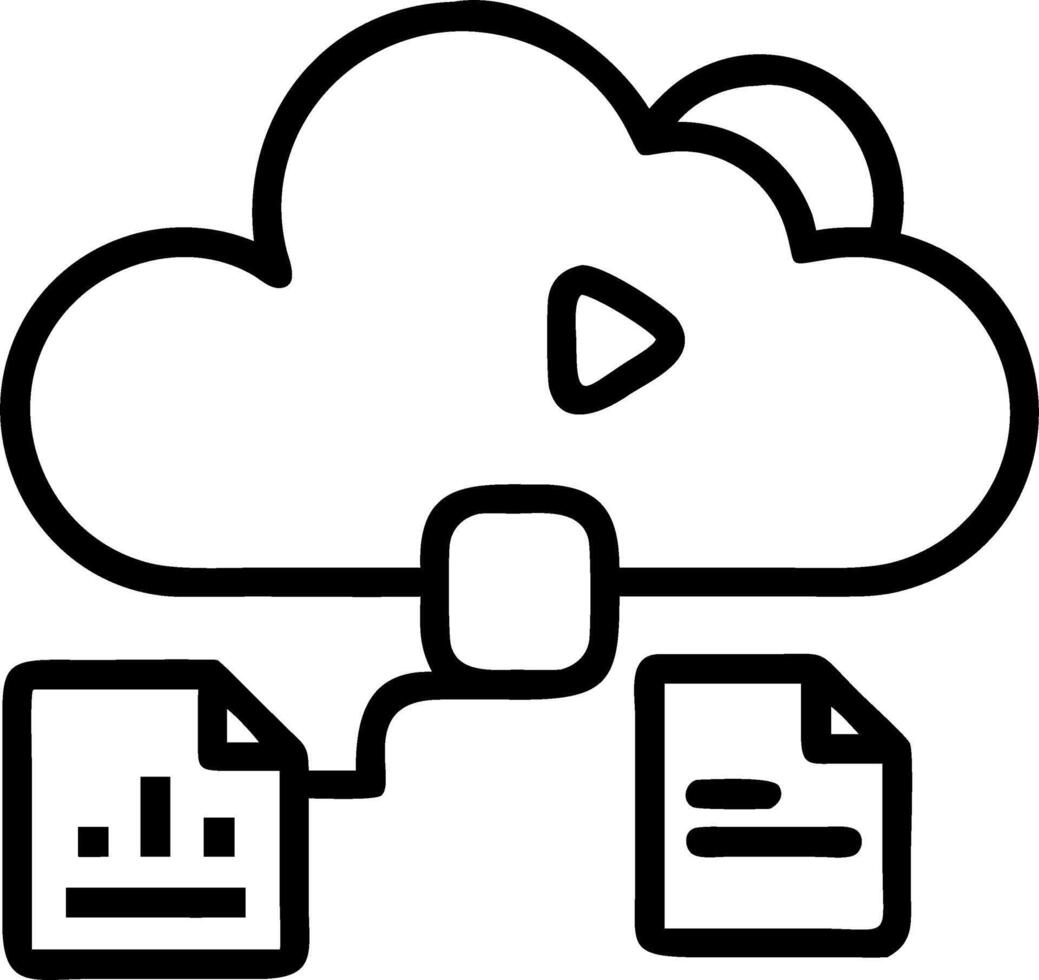 Plain white background with cloud collaboration tools and copy space vector