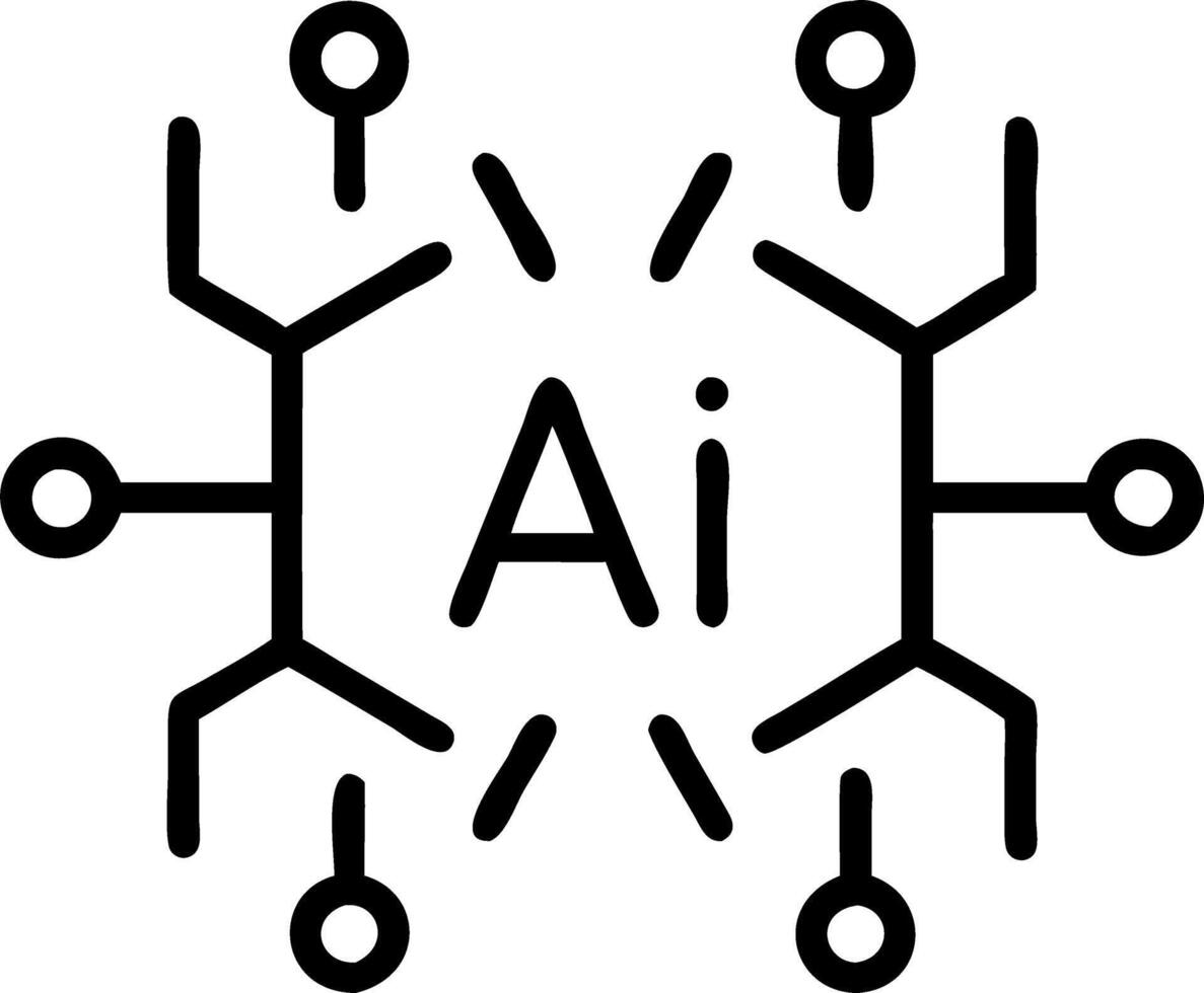 Plain white background with subtle AI icons arranged symmetrically for modern tech feel vector
