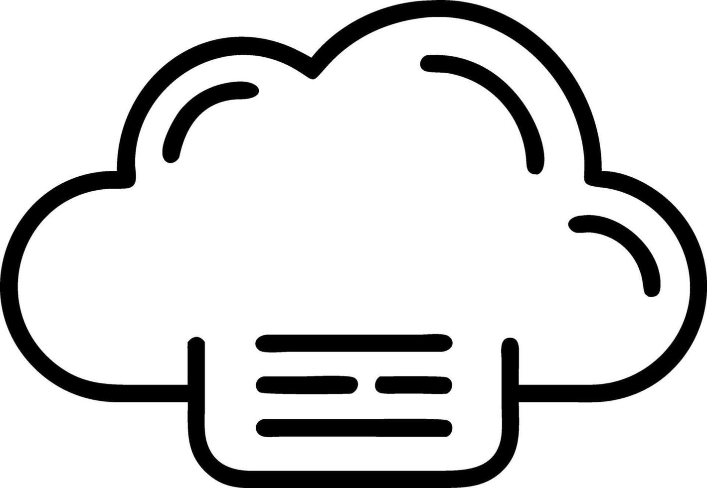Plain white background with a single glowing cloud icon symbolizing cloud storage vector