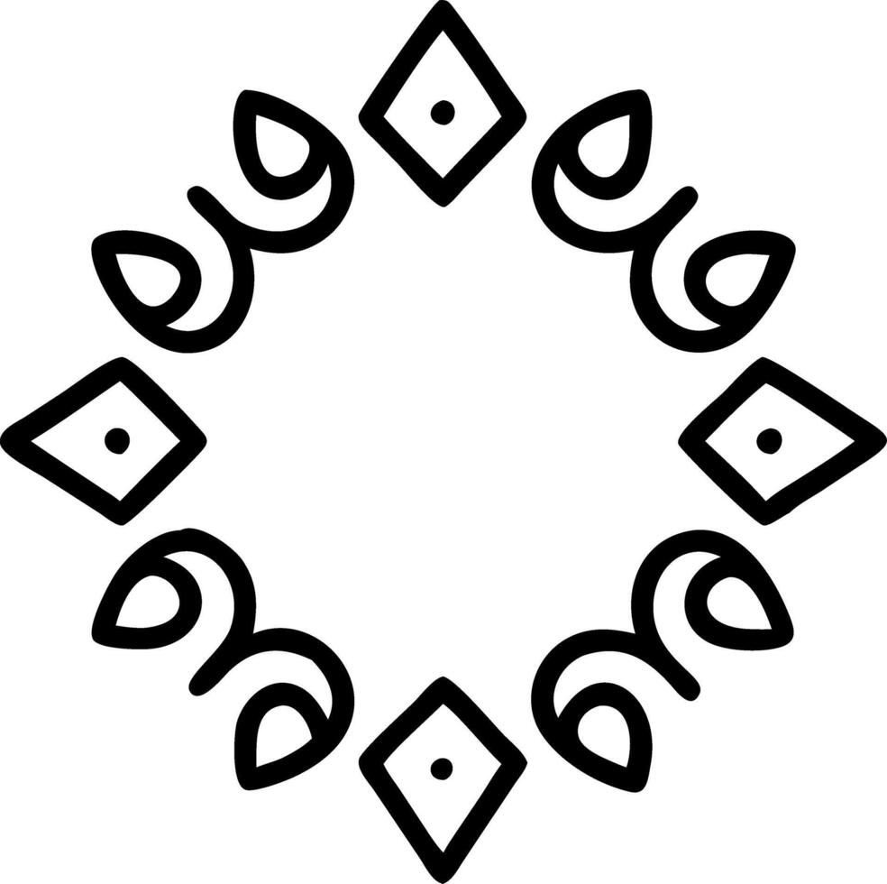 Plain white background with colorful rangoli patterns at corners and copy space in center vector