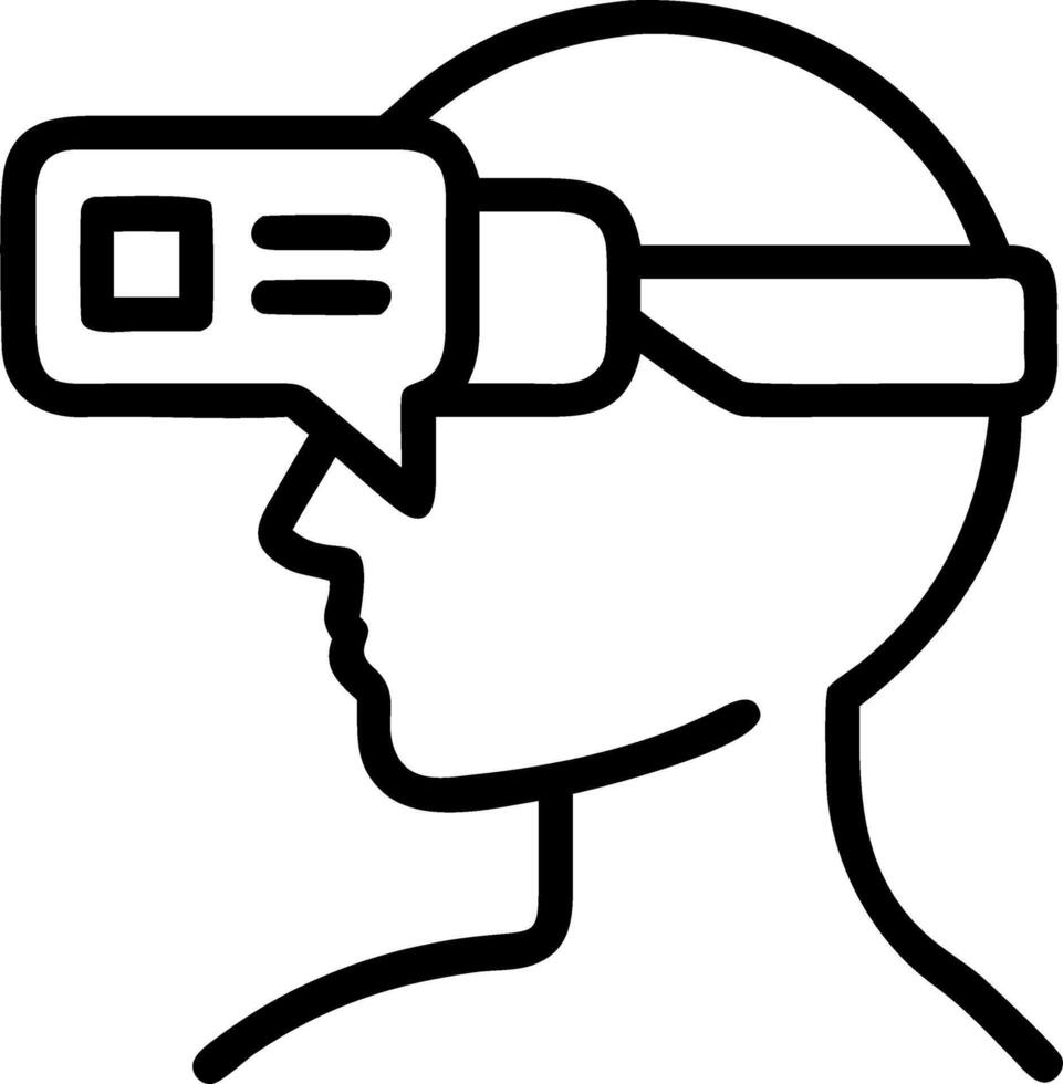Patient using telemedicine VR headset on glossy surface copy space vector
