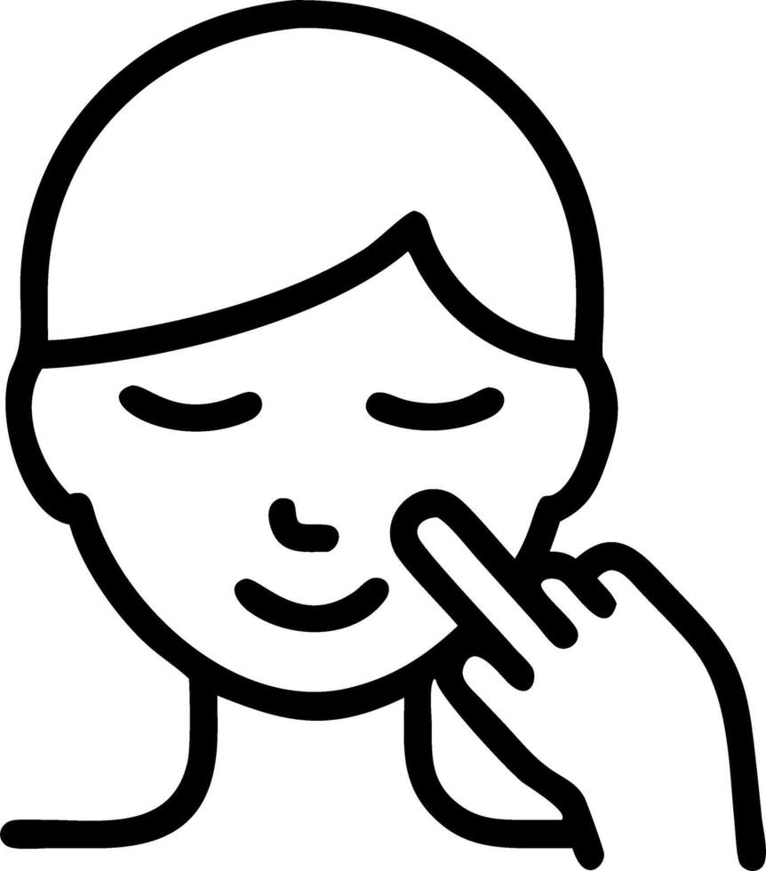 Person applying face cream on plain background copy space on right vector
