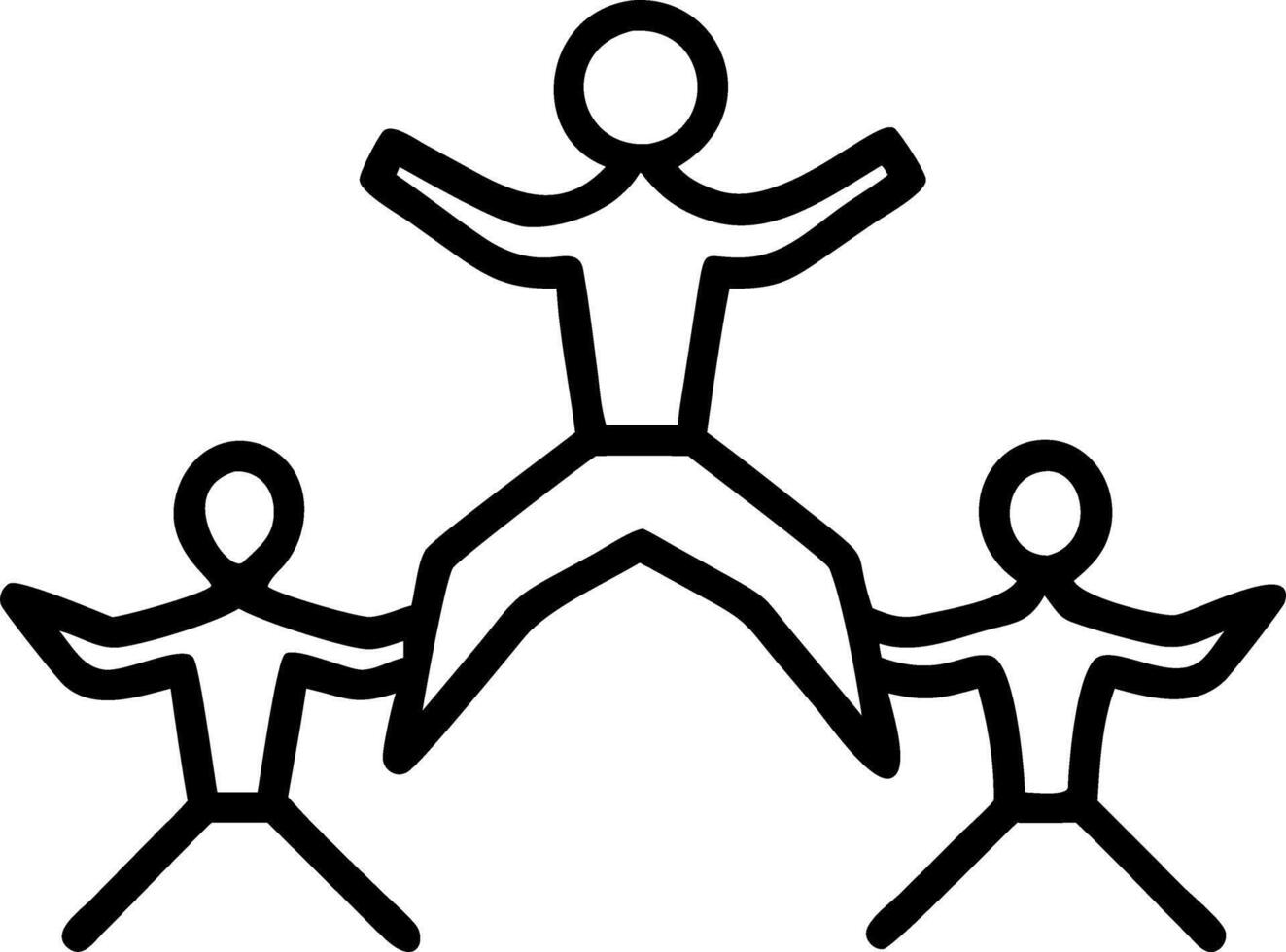Plain background with a group of silhouettes doing yoga poses copy space below vector