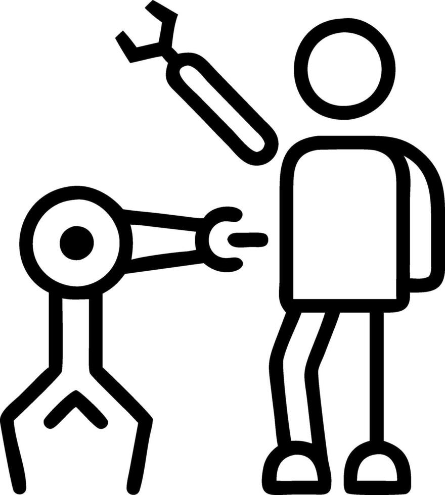 Plain background of an engineer designing autonomous systems with digital art elements and copy space vector