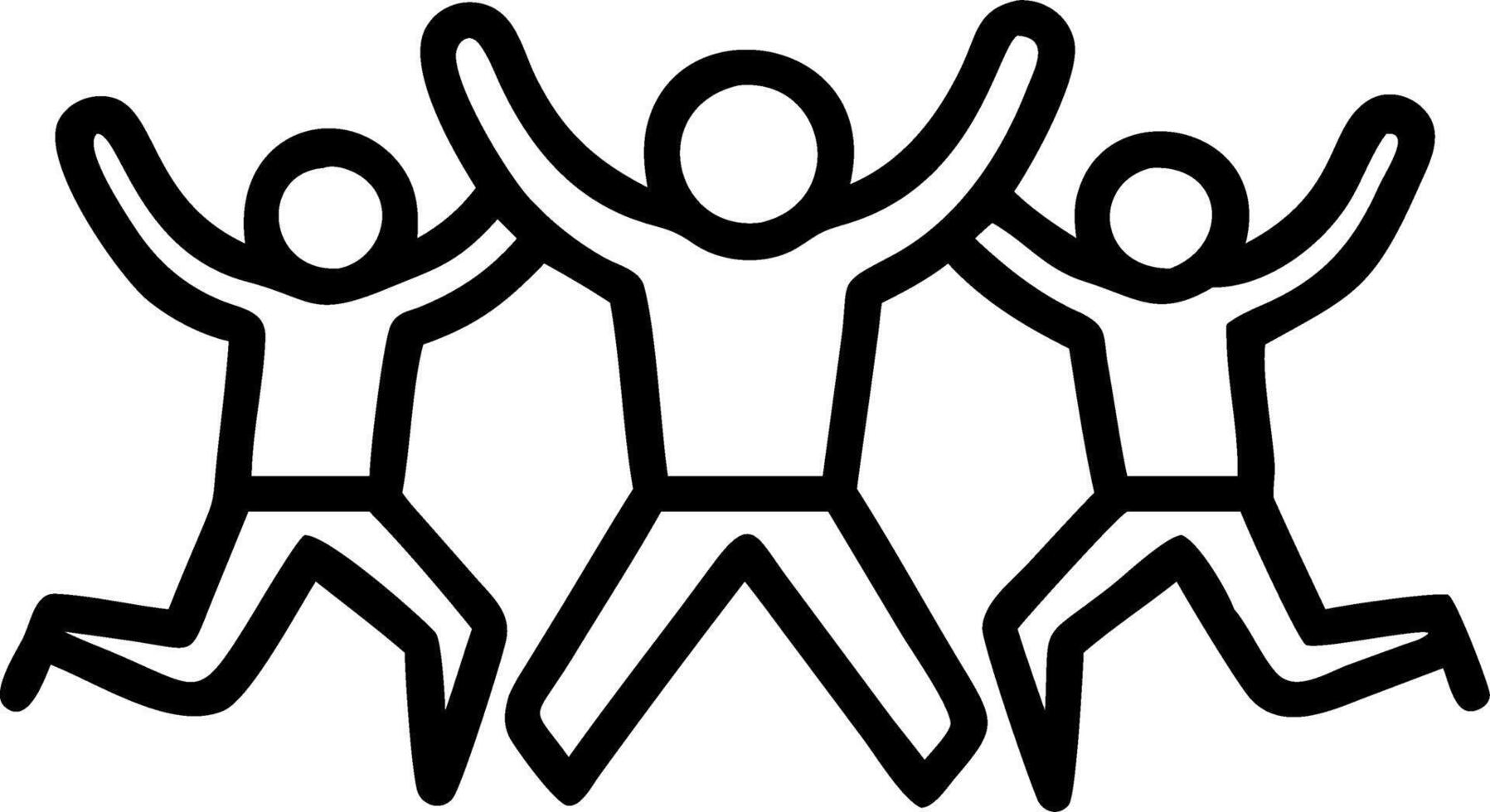 Plain background with a group of friends shadows copy space on the right vector