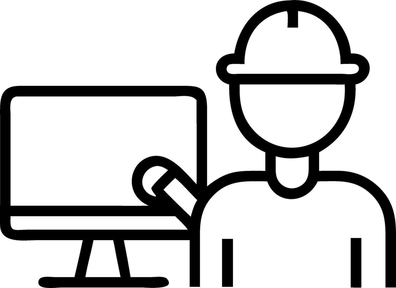 Plain background of an engineer using advanced CAD tools on a desktop with copy space vector