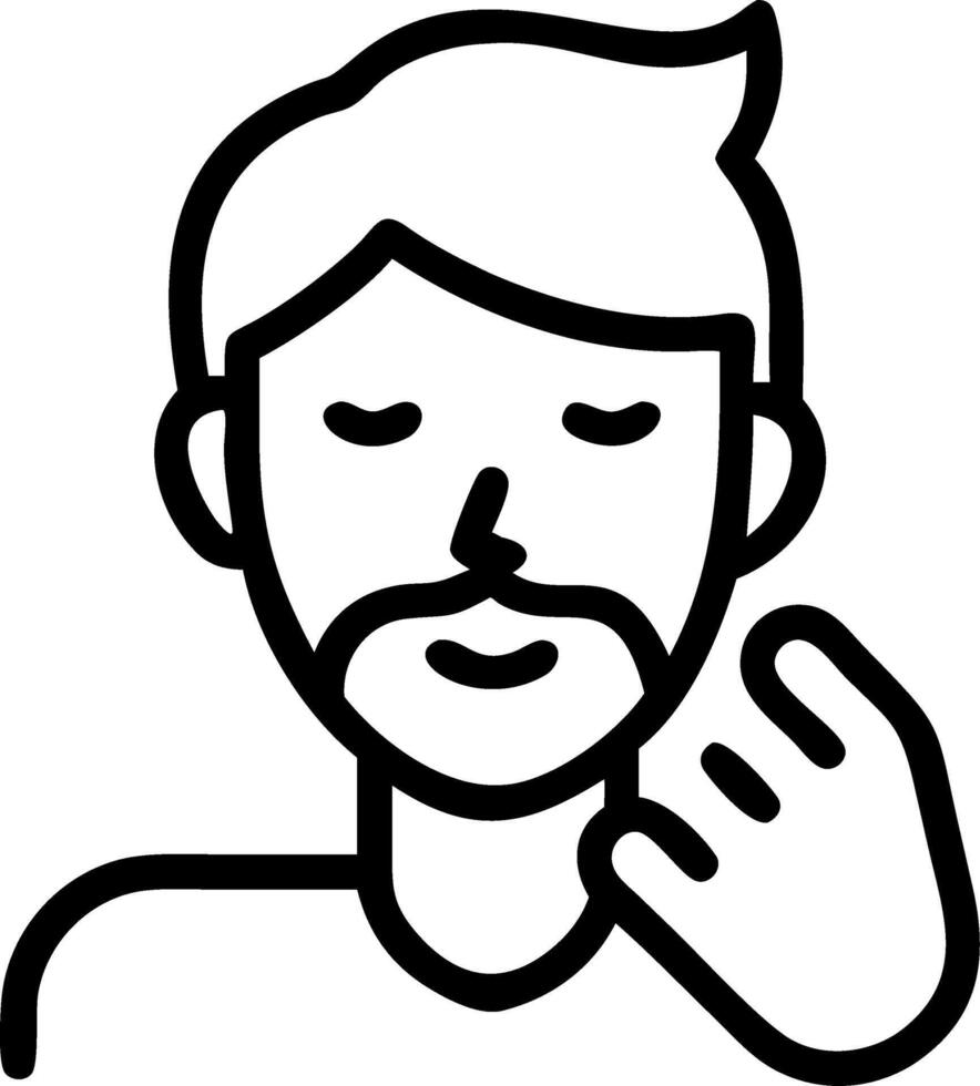 Man applying beard balm with beard care products copy space on left Set 2 vector