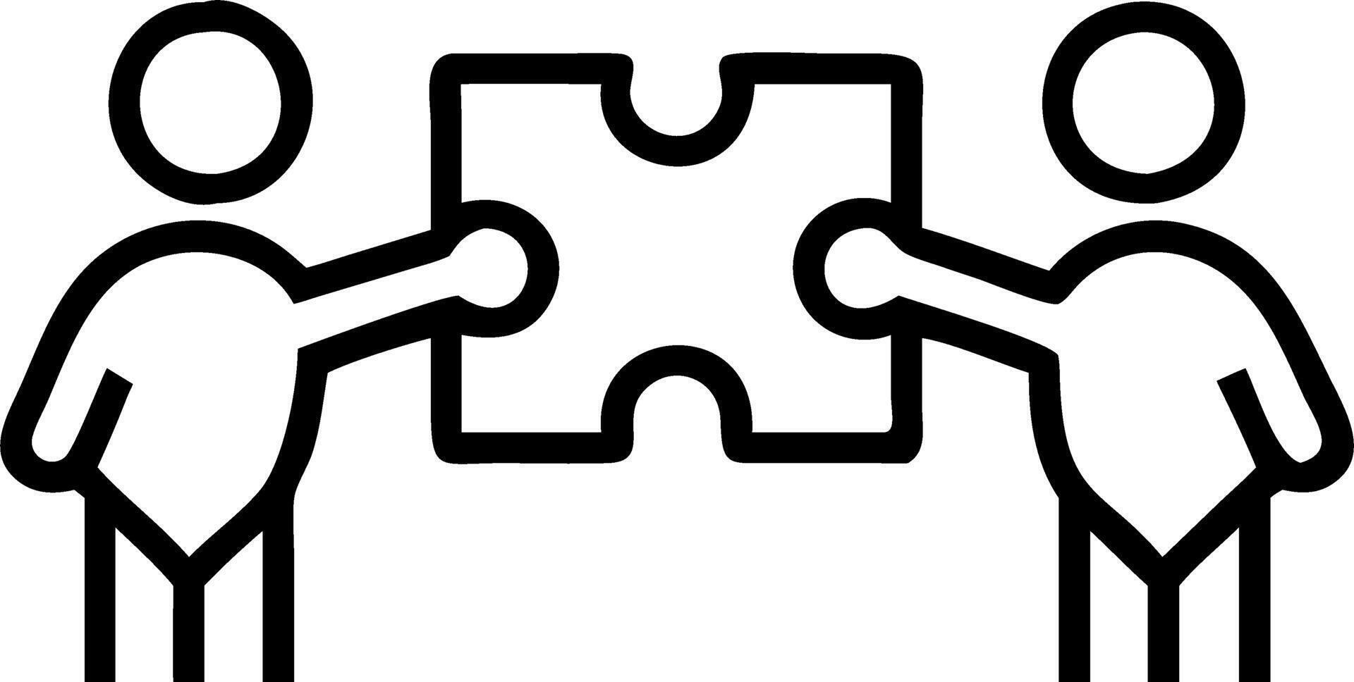Monochrome team silhouettes solving puzzle isolated on white background Set 4 vector