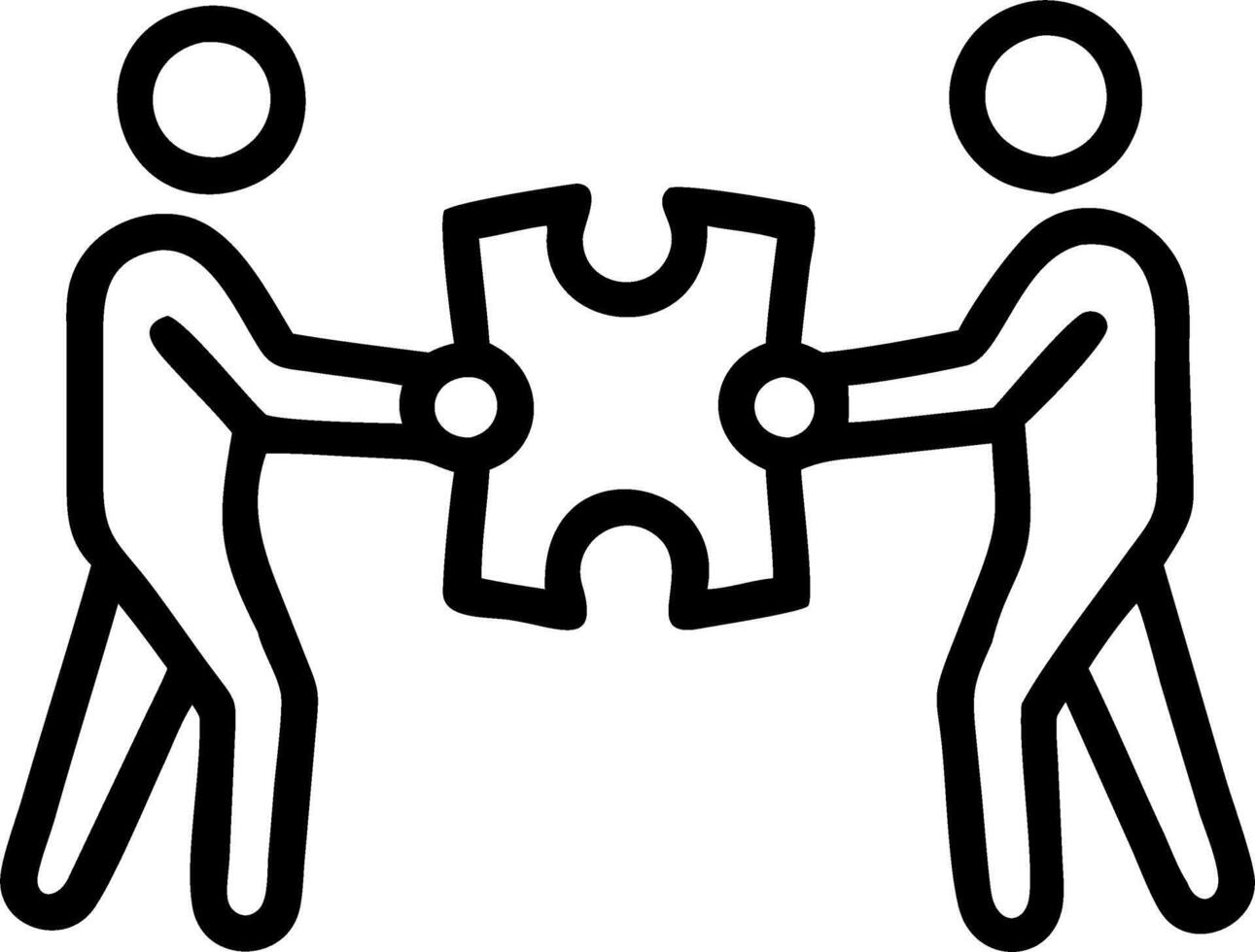 Monochrome team silhouettes solving puzzle isolated on white background Set 3 vector