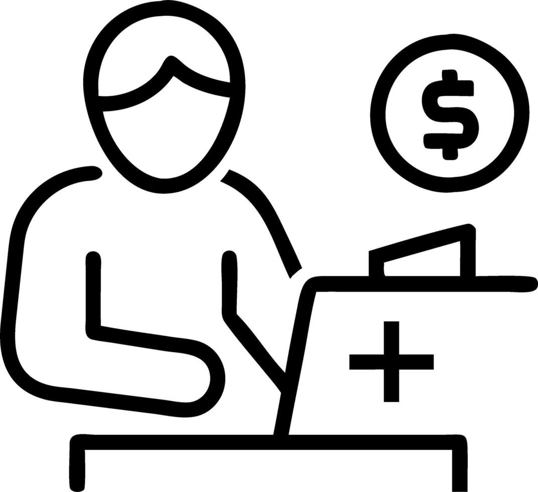 Medical financial planner analyzing budget on bokeh digital art background Set 2 vector