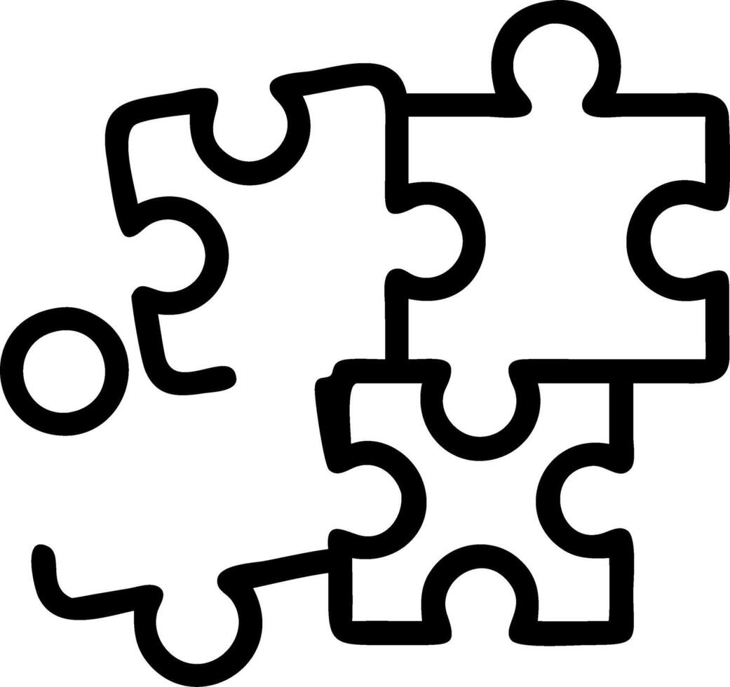 Monochrome puzzle pieces forming team logo isolated on white background vector