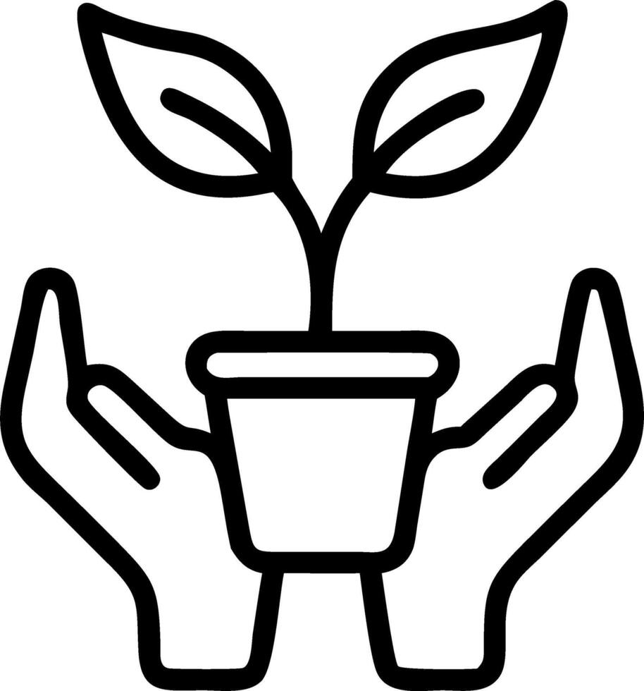 Macro shot of hands planting a green seedling in eco friendly pot symbolizing sustainable growth vector