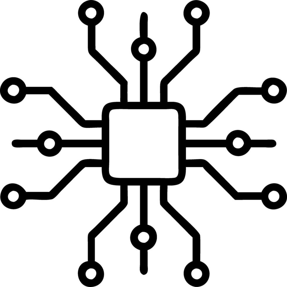 Macro shot of futuristic microchip with intricate patterns with copy space vector