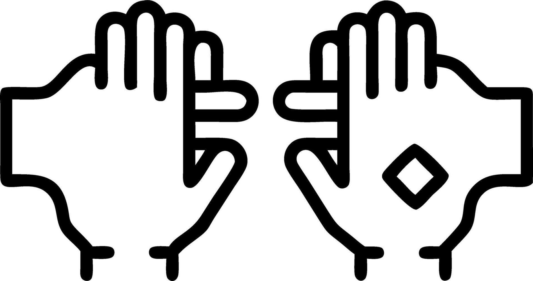 Macro shot of hands using smart gloves for augmented reality collaboration copy space on left vector