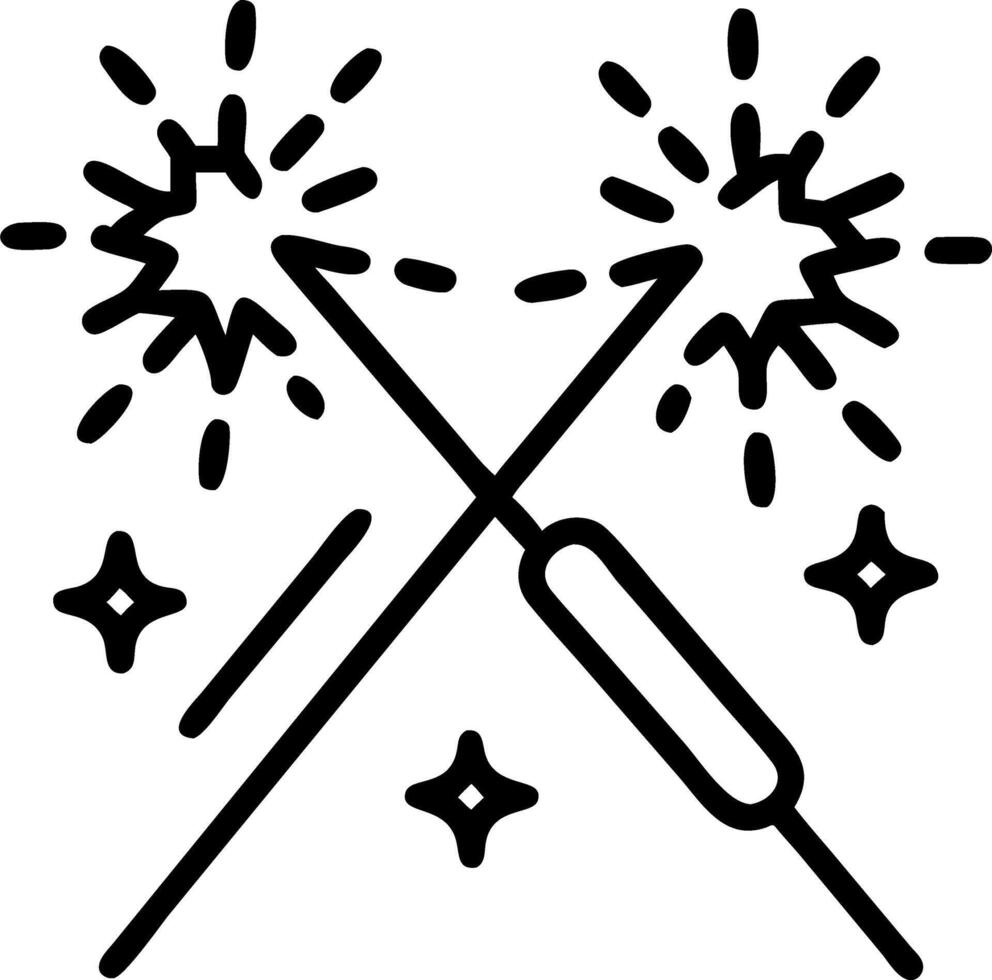 Macro shot of glittering sparklers with colorful lights copy space below. vector
