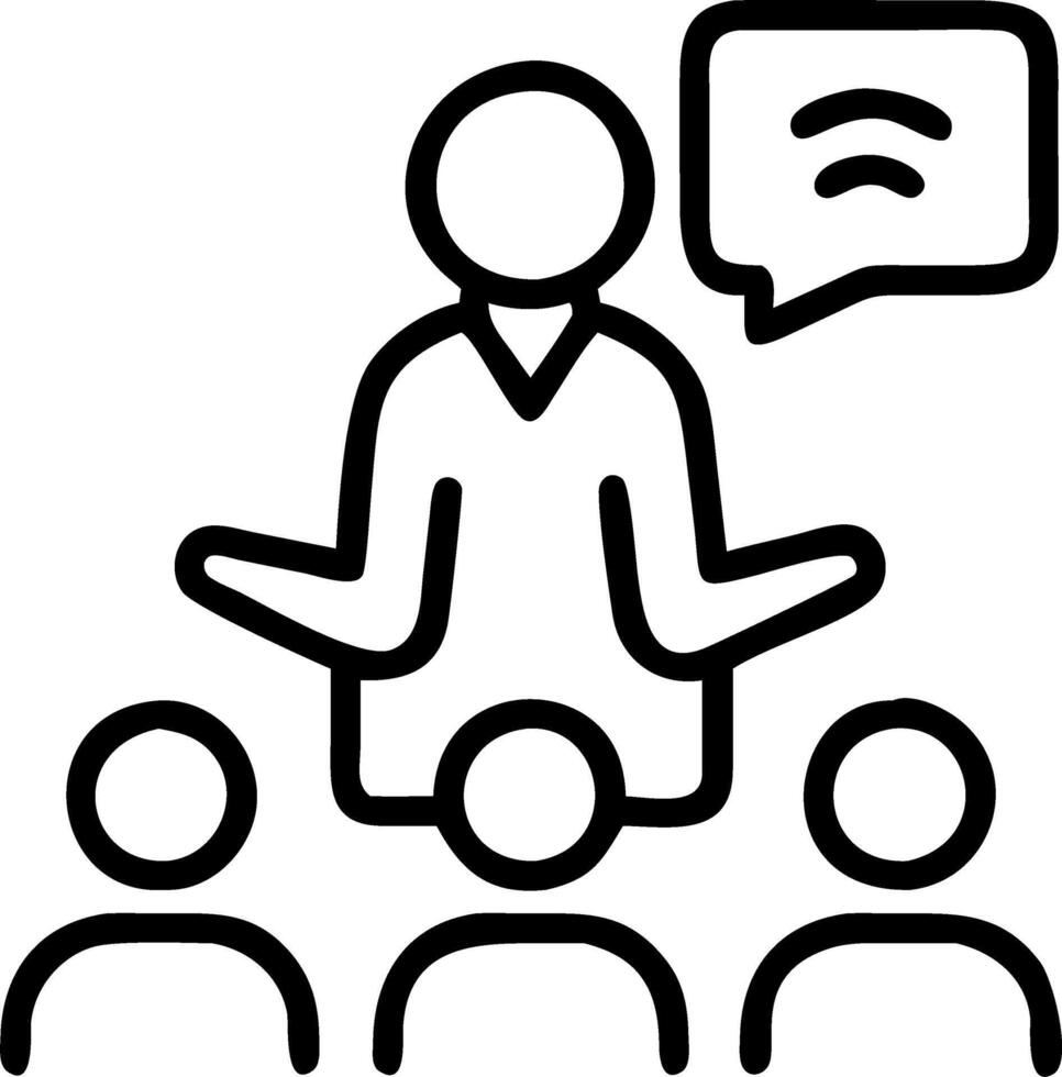 Manager leading a mindful meeting Set 5 vector