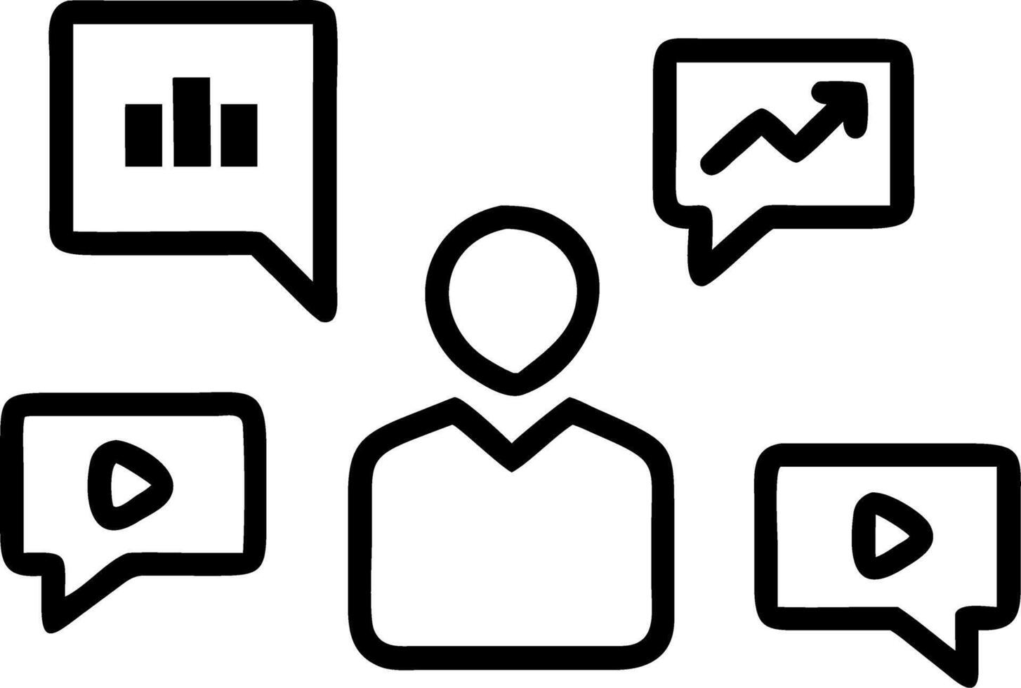 Marketing professional analyzing social media metrics vector