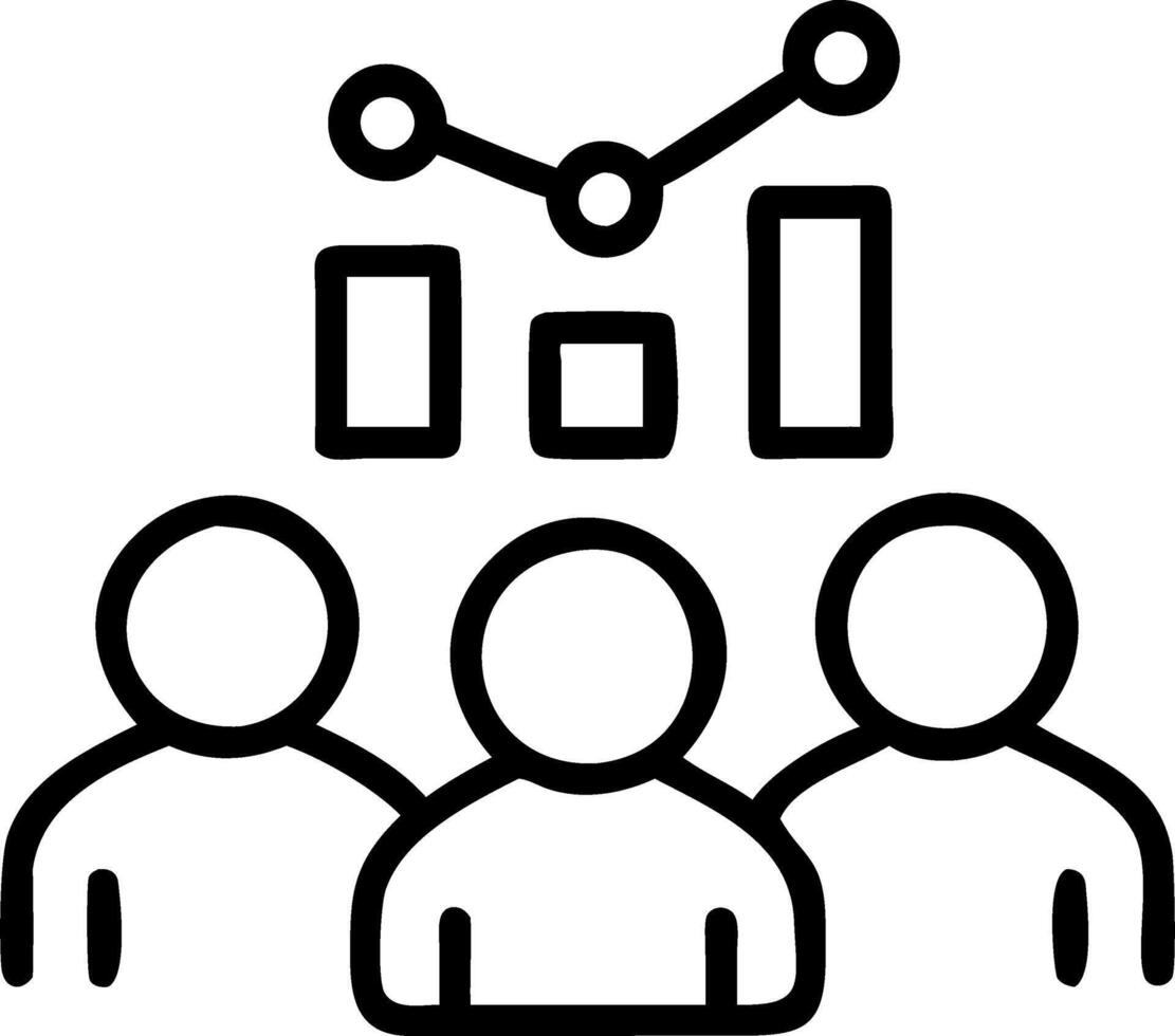 Marketing team analyzing consumer behavior in a glossy workspace with copy space vector