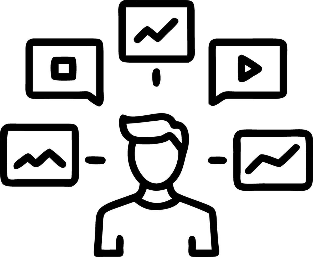 Marketing professional analyzing social media metrics Set 5 vector