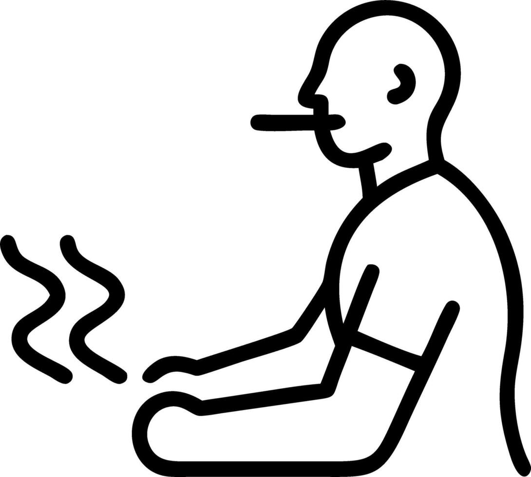 Man practicing deep breathing with soft abstract background copy space on left vector