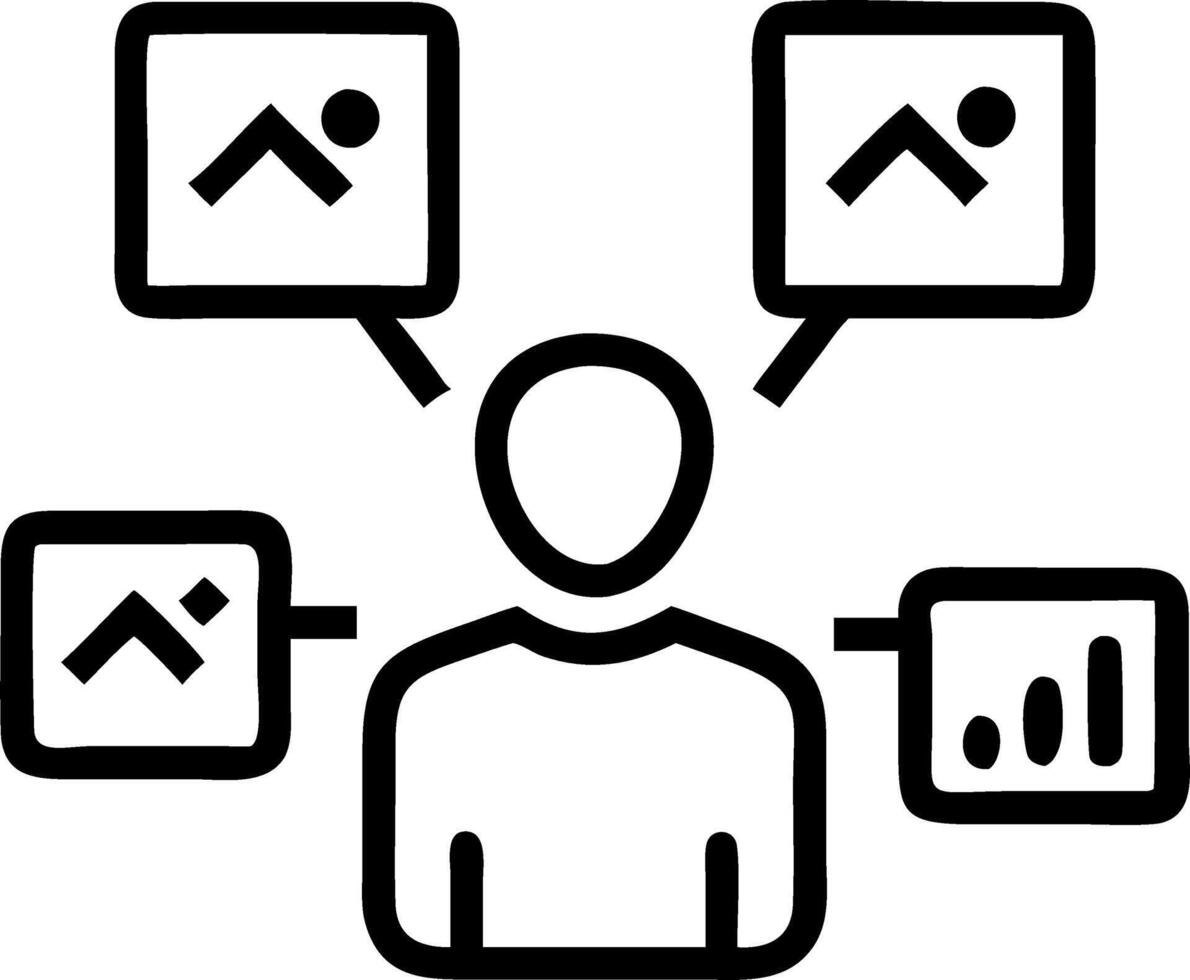 Marketing professional analyzing social media metrics Set 4 vector