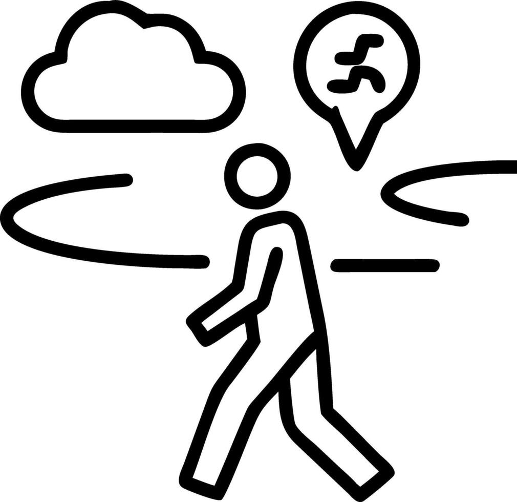 Man walking in nature with thoughtful expression vector