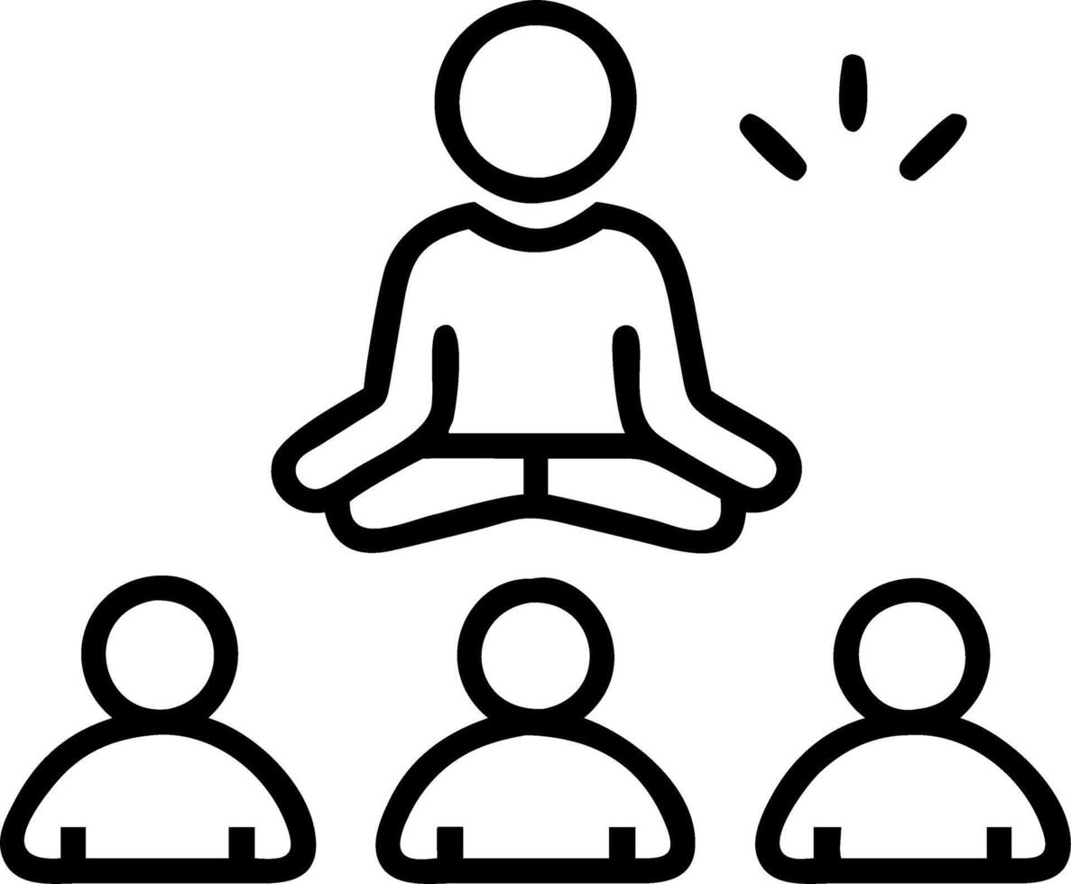 Manager leading a mindful meeting vector