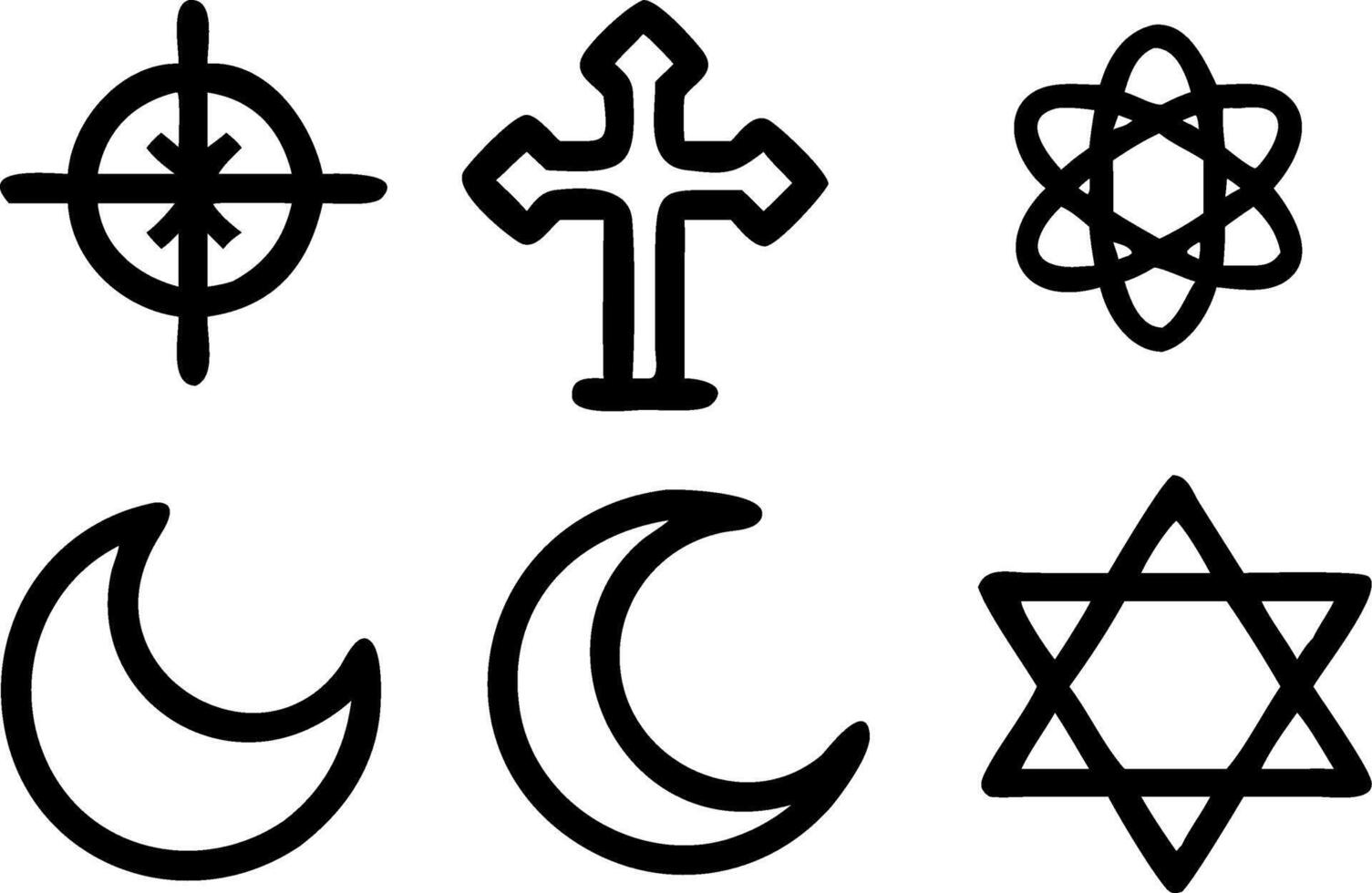 Plain Religious Symbols Set vector