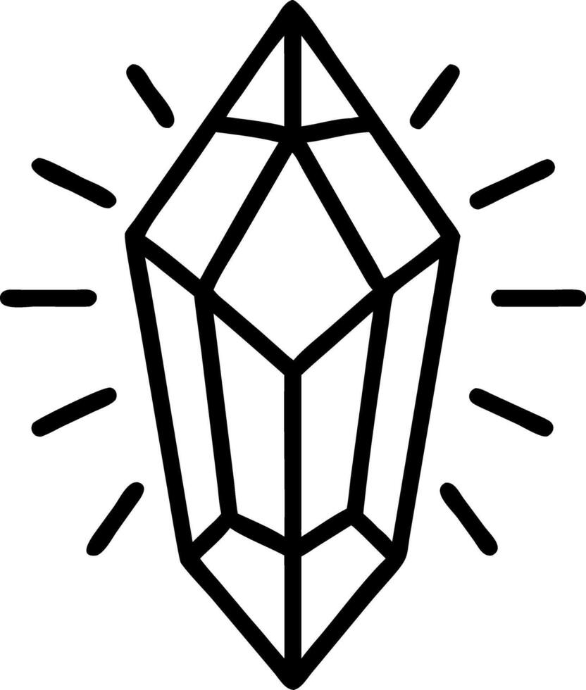 Macro of a glowing crystal with intricate facets symbolizing clarity and epiphany with copy space vector