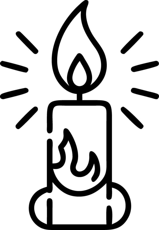 Macro of candle flame in dark room representing hope vector