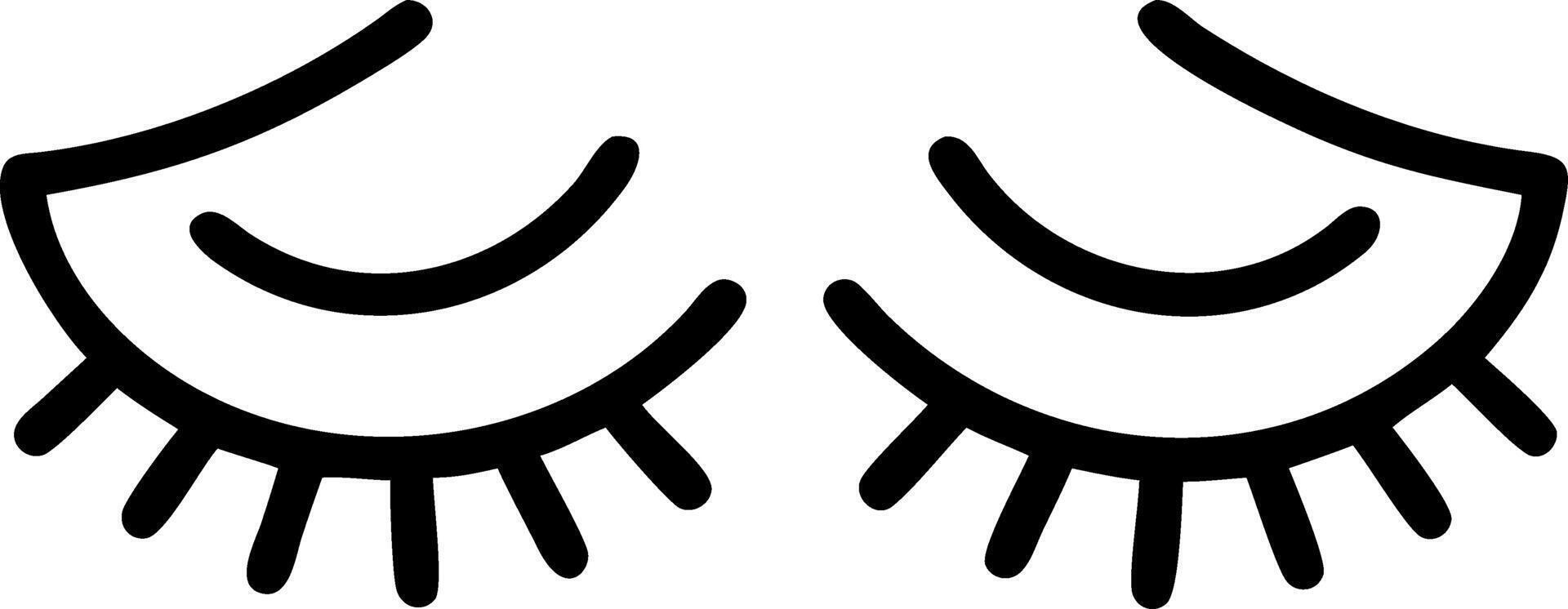 Macro of closed eyes with long lashes symbolizing mental rest vector