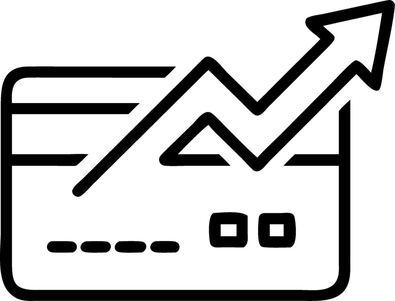 Macro of credit card with upward arrows representing financial growth vector