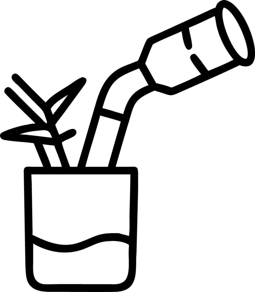 Macro image of sugarcane juice being poured into a glass with copy space to the left. vector