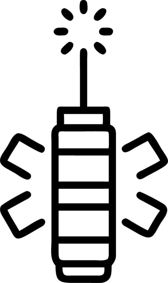 Macro image of traditional Chinese firecracker with LED lights instead of fuses copy space on top. vector