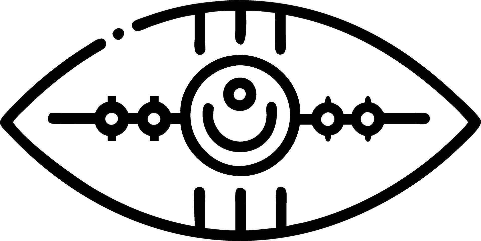 Macro image of technicians eye with digital code reflection with copy space vector
