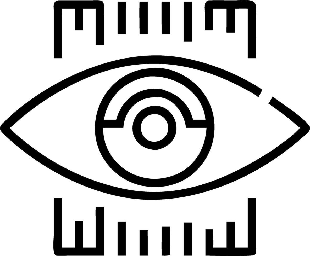 Macro of robot eye scanning industrial barcode vector