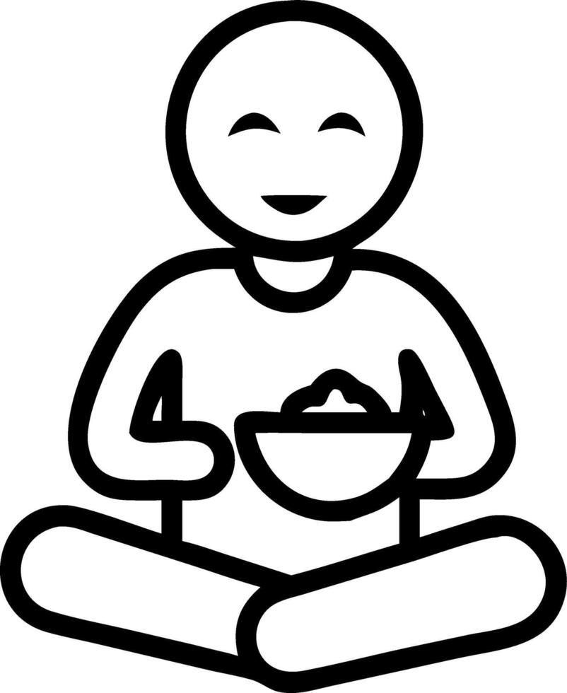 Person practicing mindful eating with a healthy meal copy space on left vector