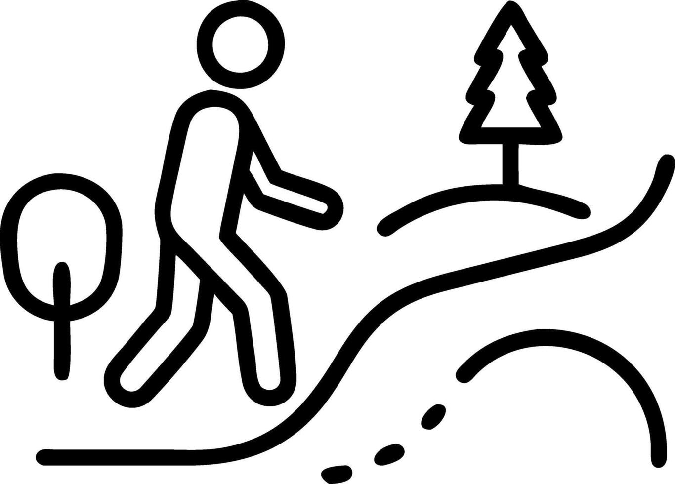 Person walking on a path surrounded by nature with soft focus vector