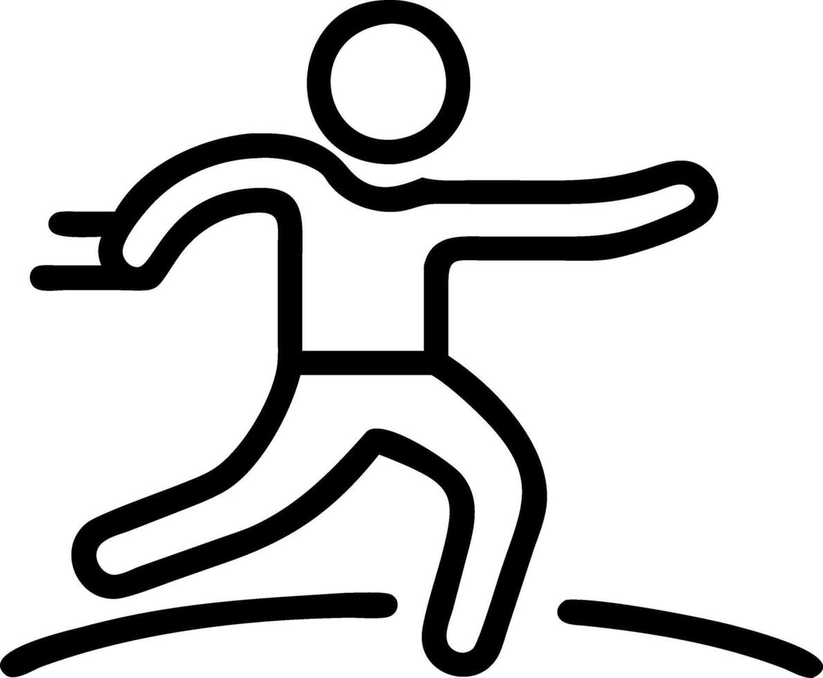 Person practicing tai chi in a meadow with soft focus vector