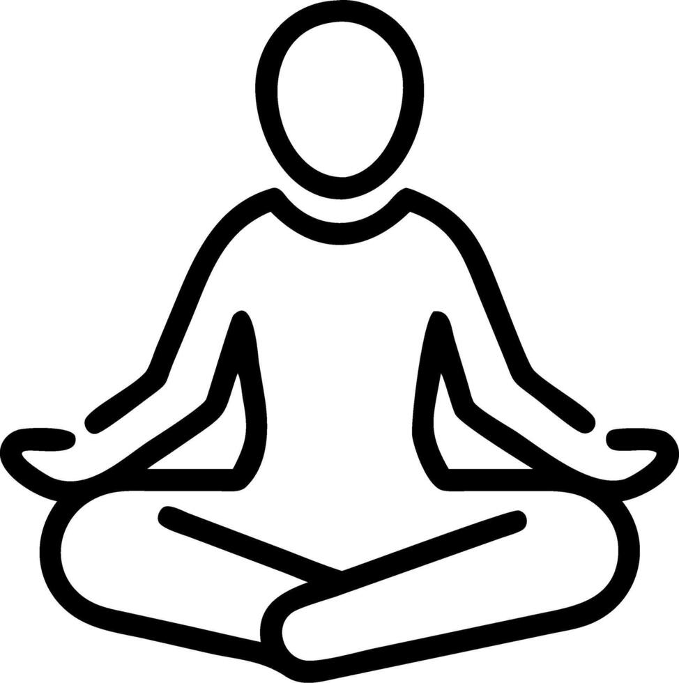 Person meditating in a serene home office copy space on left vector