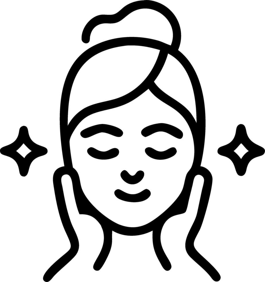 Person using face mask on glossy background copy space below vector