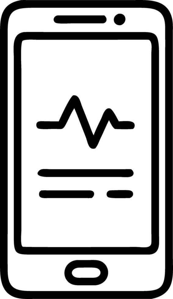 Plain gray background with mobile phone displaying health app vector