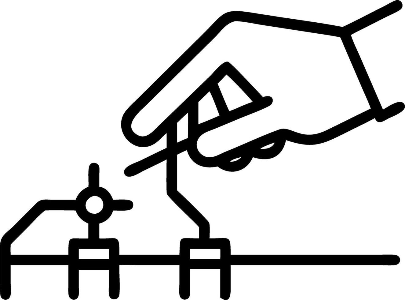 Macro close up of an engineers hands performing soldering on a PCB with copy space vector